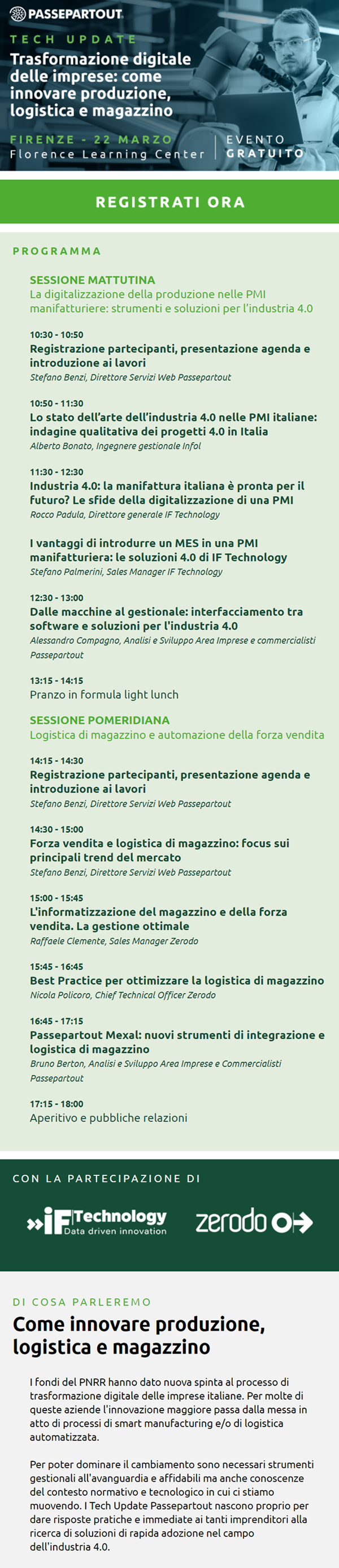 Programma dei lavori