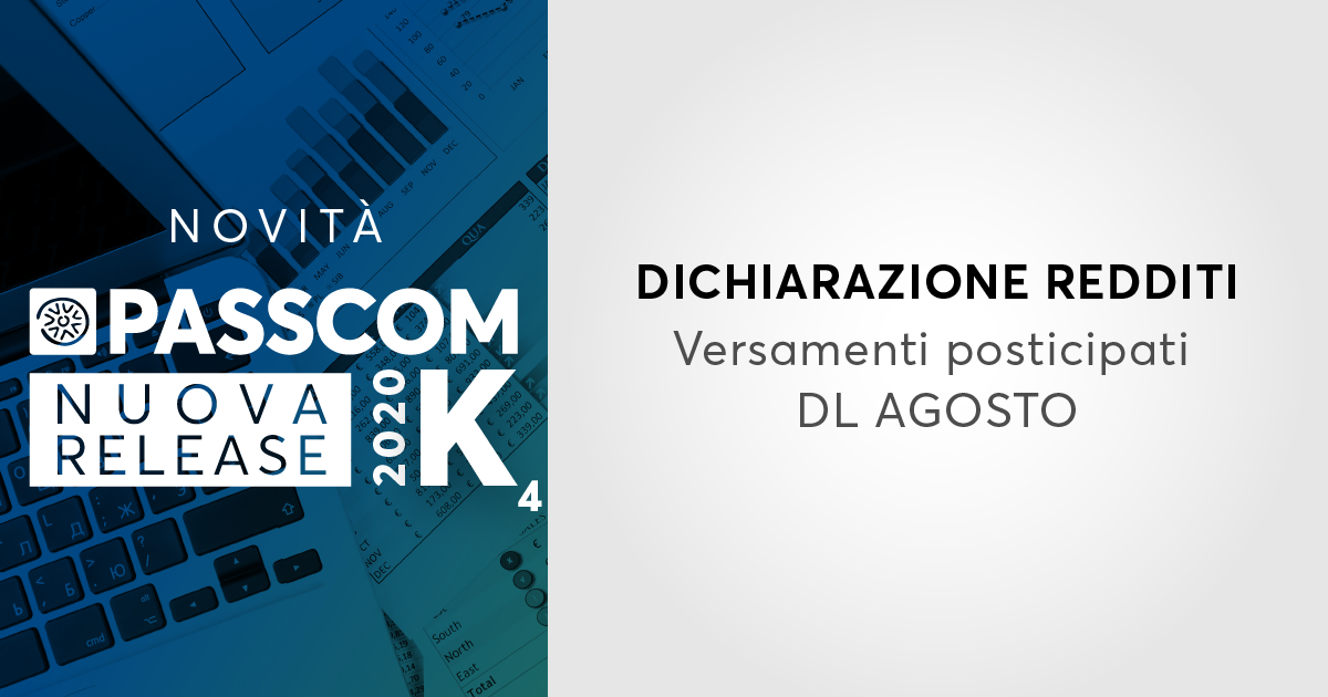 NOVITÀ: VERSAMENTI POSTICIPATI DL AGOSTO 